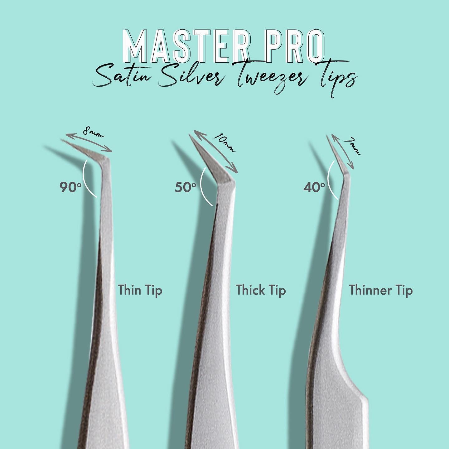 Pince Satin Silver 90 degrés